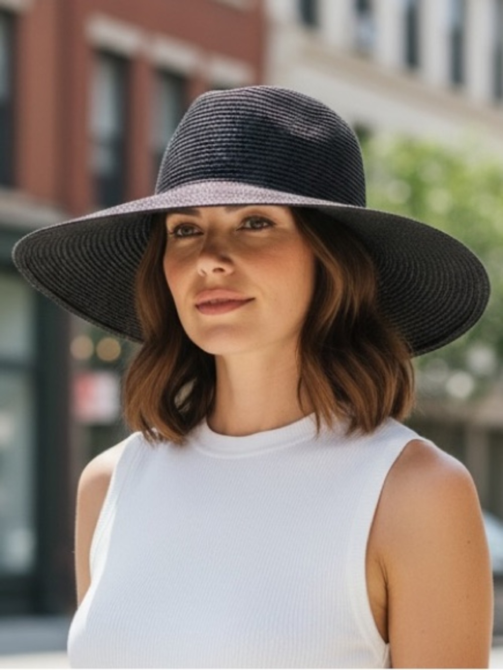 Delux Dark Wide Brim Sundays Best Beach Vacation Resort Sun Hat One Size